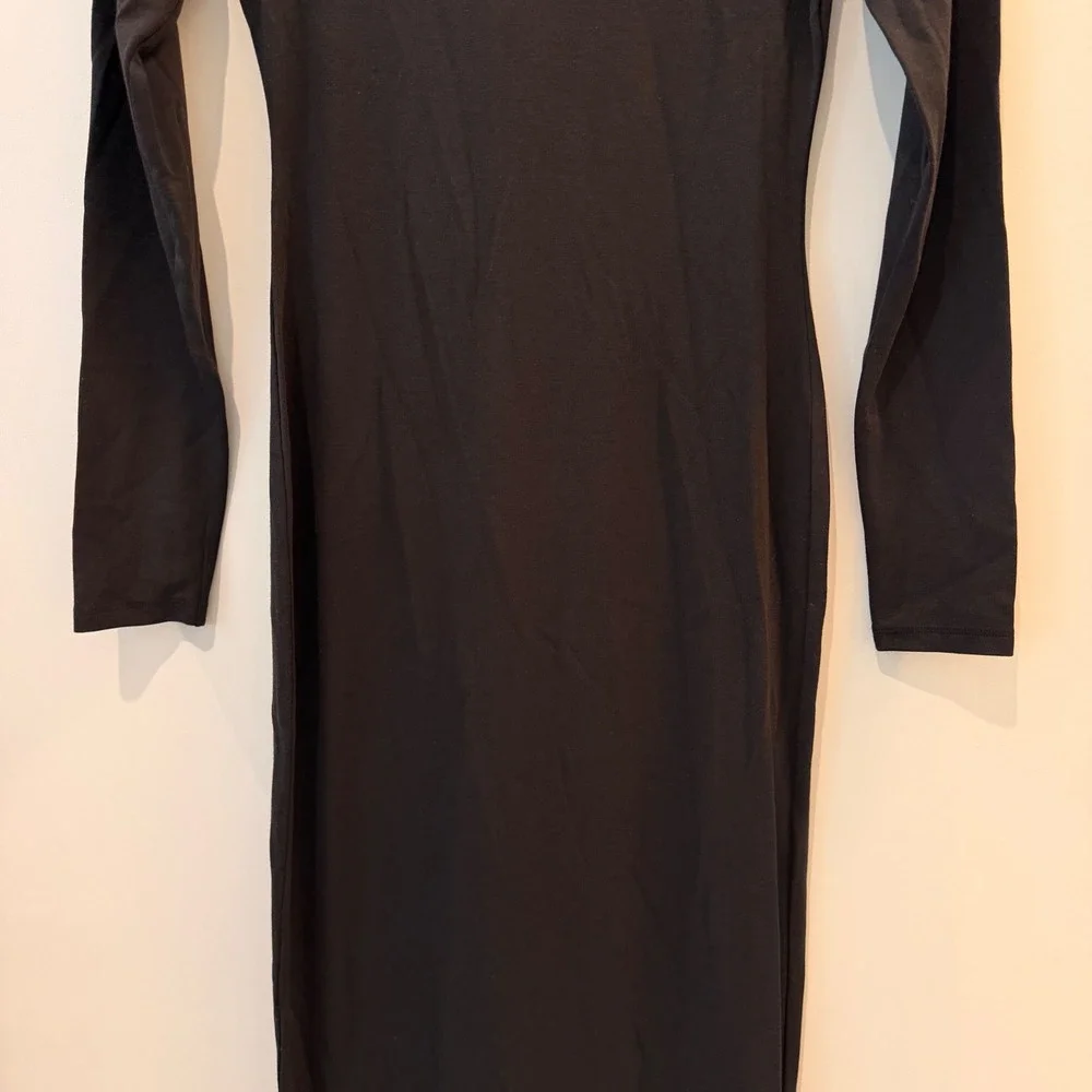 Quince Jersey Long Sleeve Maxi Dress Date Resort Vacation Trip True Black XS NWT